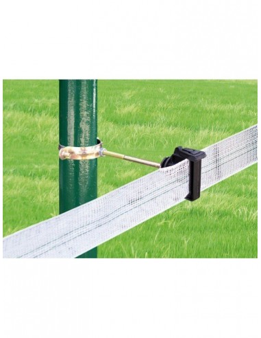 Aislador cinta a 18cm de la valla del paddock. Aislador pastor eléctrico.