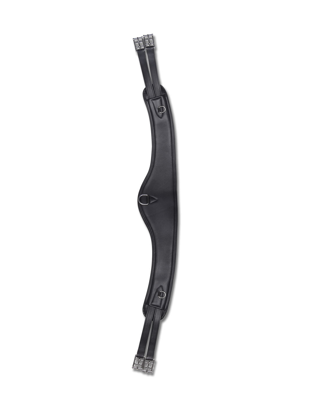 CS Curved Contoured Ergonomic Forward Leather Girth   length  44"  112cm  BLack 
