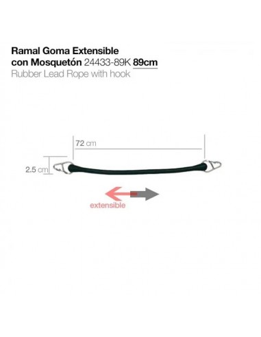Comprar online Rubber Lead Rope with hook 89cm