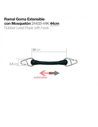 Comprar online Rubber Lead Rope with hook 44cm