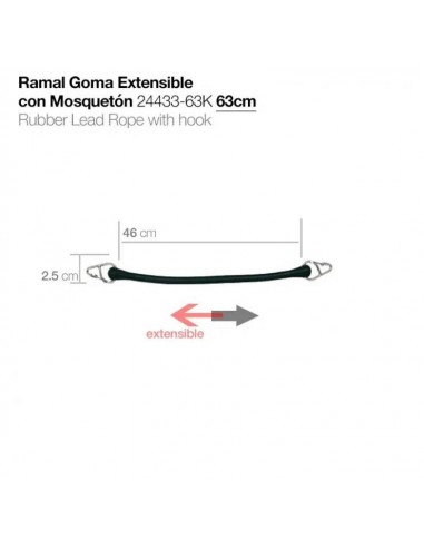 Comprar online Rubber Lead Rope with hook 63cm