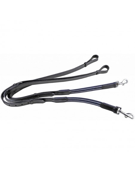 Leather side reins with elasticated...